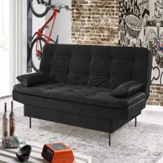 Estofado Sofá Cama Flip 90x185x90cm Preto