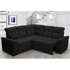 Sofá Canto London Preto Suede Velut - King House