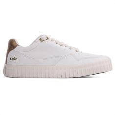 Tênis Coca Cola New Hope Town Off  White e Dourado - Feminino-Feminino