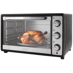 Forno Elétrico de Bancada Mondial Multifuncional 52L Preto e Prata Gra