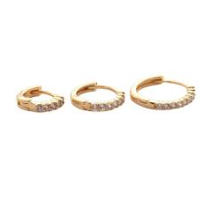 Brinco Trio De Argolinha Fino Folheado Em Ouro 18K