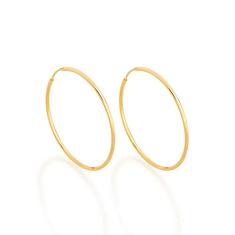 Rommanel Argola Fina Brinco Dourado Clássico Sem Pedra Preciosa