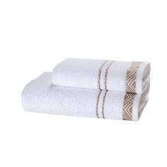 Jogo De Toalhas Döhler Jacquard Premium Listras Banho 2 Pçs