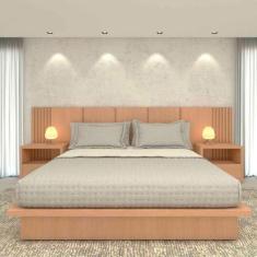 Cama King Cabeceira 2 Mesas c/ gaveta e nicho MDF Sob Medida - Casa La