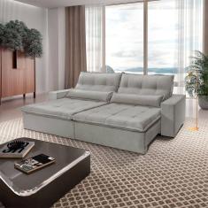 Sofá Grecia Linho 02 Módulos De 120m B25cm Meu Sofá Online A230 Linho Cinza