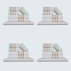 Jogo De Toalhas 24 Pçs Coleção Montreal 100% Algodão Branco