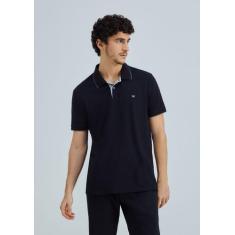 Camisa Polo Básica Masculina Em Malha Piquet - Hering, P, Preto