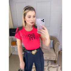 T-Shirt Feminina Bordada