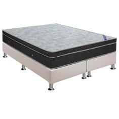 Cama Box King: Colchão Molas Bonnel Ortobom Nanolastic Light Selado + Base CRC Courano White(186x198)