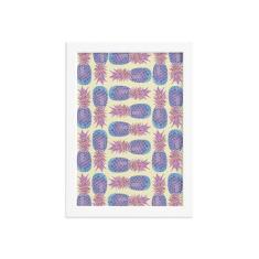 Quadro Abacaxis Coloridos Moldura Branca 22x32cm - Quartinhos