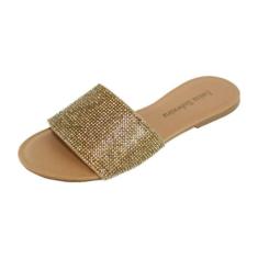 Rasteira Luiza Sobreira Caramelo Strass Ouro Mod. 2030, 36