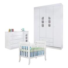 Quarto de Bebê Lívia com Berço Lila Branco Brilho - Phoenix - Phoenix 