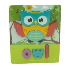 Tabuleiro Madeira Quebra Cabeça Infantil Inglês Bilíngue Educativo - W