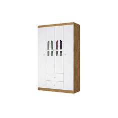 Roupeiro Infantil Guarda Roupa 4 Portas 2 Gavetas E Nichos Alvin
