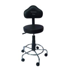 Cadeira mocho Verona com regulagem de altura a gás-base de ferro e apoio para os pés cromada corano quadriculado pt