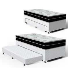Cama Box com Colchao de Espuma D45 Pillow In Anjos OrtoConfort + Auxil