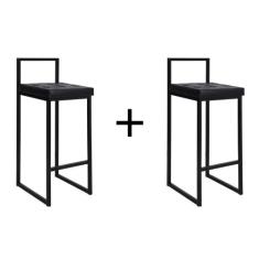 Banqueta Alta Cozinha Balcão Kit 2 unidades - Elegance Móveis Industri