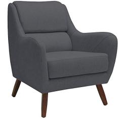 Poltrona Decorativa Para Sala de Estar e Recepção Gooby D02 Veludo Cinza C-317 - Lyam Decor