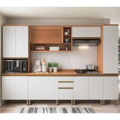 Cozinha Completa 6 Peças com Armário Macadâmia Freijó/Branco