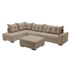 sofá de canto itapema veludo capuccino