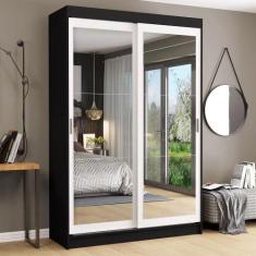 Guarda-roupa 2 Portas de Correr de Espelho 2 Gavetas Madesa