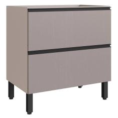 Armário de Cozinha 80 Cm 2 Gavetas Fumê - Quiditá Móveis