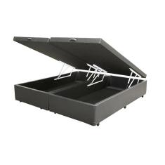 Base Box Baú Casal Bipartido Sintético Cinza 39x138x188