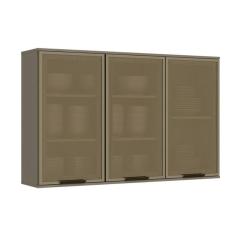 Armário De Cozinha Modulado Connect C/ 3 Portas De Vidro Duna - Henn