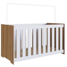 Berço Regulagem Nogal Branco Linha Aconchego Completa Móveis