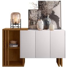 Balcão Aparador Buffet Bells 3 Portas N02 Ypê Off White