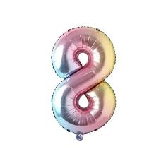 Balão Metalizado Degradê Número 8 - 40cm