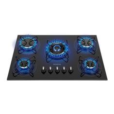 Cooktop A Gás 5 Bocas Mondial Ctg-03 biv-preto-prata