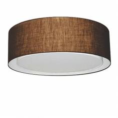 Plafon Cilíndrico Duplo Md-3038 Tecido 80x30cm Bivolt Café