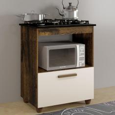 Balcão para Cooktop 1 Porta Basculante Salvia Ypê/Off White