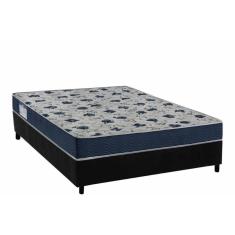 Conjunto Box Viúva: Colchão Espuma Ortobom D28 Anatômico Iso 60 + Base Crc Suede Black (128x188)