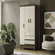 Guarda Roupa 3 Portas 2 Gavetas Com Pés Fit Jequitibá-off