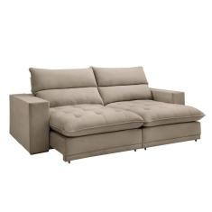 Sofá Retrátil E Reclinável Martinho Boucle Bege 2,30m