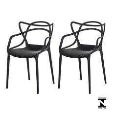 Kit 2 Cadeiras Allegra Preta Sala Cozinha Jantar