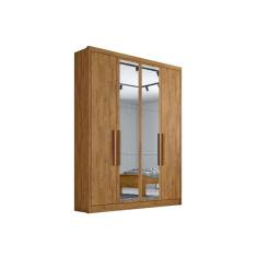 Guarda Roupa Casal Moderni Sevilha 4 Portas de Abrir 3 Gavetas MDF Cumaru Novo Horizonte