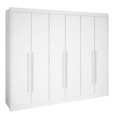 Guarda Roupa Casal New Athos 6 Portas 7 Gavetas 100% MDF branco D'Doro Móveis