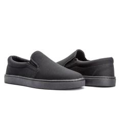 Tênis Slip On Iate Macio e Confortável Masculino - Preto