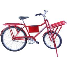 Bicicleta de Carga com Bagageiro Aro 26 cor Vermelha