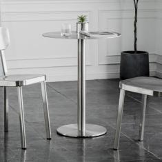 Mesa de bar redonda de bistrô, mesas de bar de bistrô, mesa alta com base estável, mesa de coquetel de aço inoxidável para casa, escritório, sala de jantar e cozinha