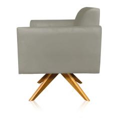 Poltrona Giratória Marisa Suede Marrom Rato