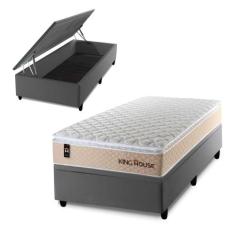 Conjunto Box Baú Alford Bege 96x203x73 c/ Molas Ensacadas - King House