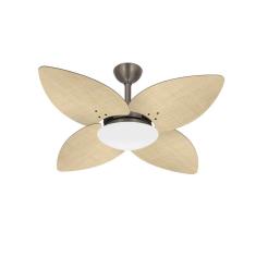 Ventilador Teto Bronze 4 Pás Palha Turbo Winds Ventax 220V