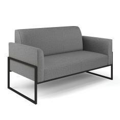 Sofá Namoradeira Base Industrial Alta Preto Marisa Linho Grafite A26 D03 - D\'rossi