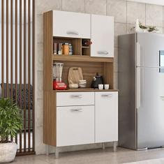 Cozinha Compacta 4 Portas 1 Gaveta Malta Demóbile Amendola Touch/Branco