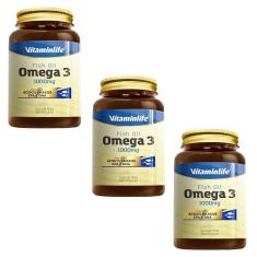 Kit com 3 - Omega 3 1000mg - 60 cápsulas - VitaminLife
