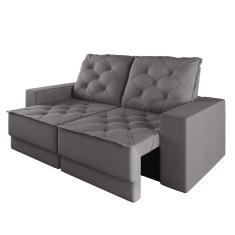 Sofá Retrátil e Reclinável 3 Lugares 1,80m Verona Suede Cinza Mamflex